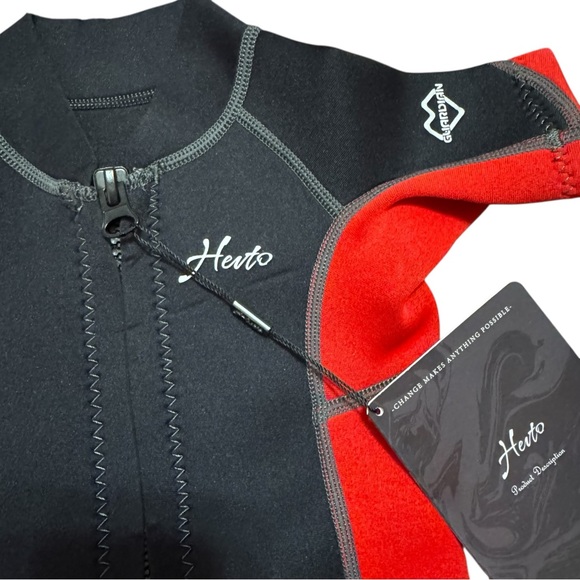 Toddler Neoprene Wetsuit - Red Black Short Sleeve - Picture 4 of 4